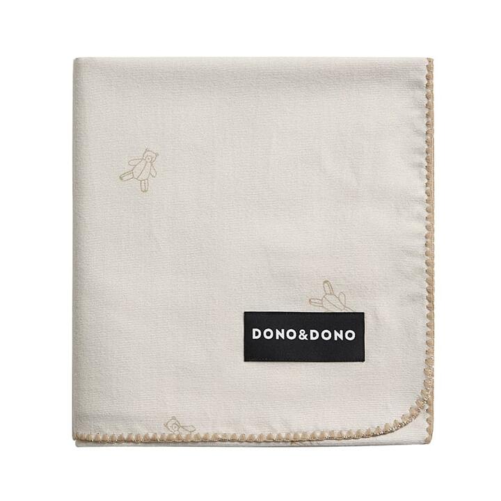 Dono&Dono Bamboo Cotton Baby Blanket with Cocoa Bear Pattern - 106*106cm