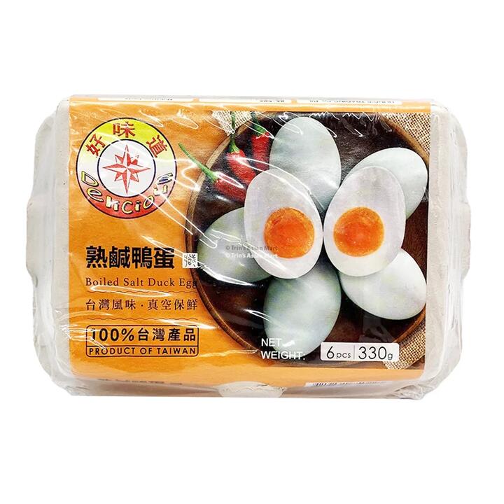 Delicious Boiled Salt Duck Eggs - 6 Pieces, 330g