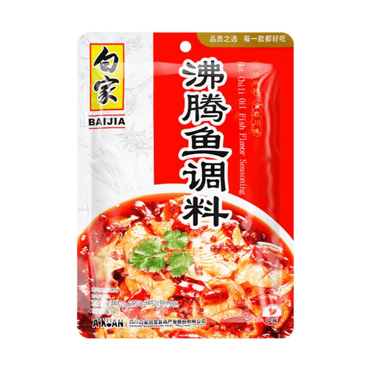 Baijia A-Kuan Hot Chili Oil Fish Flavor Seasoning - 208g