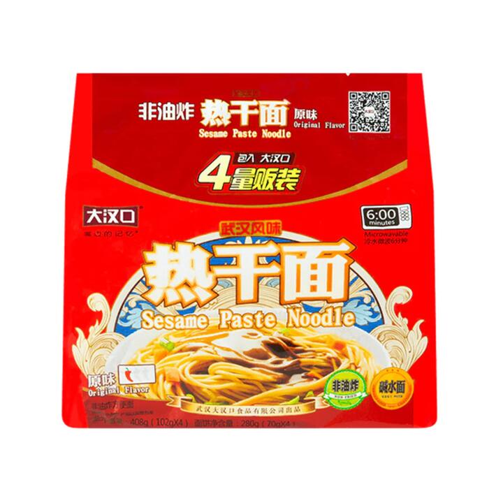 Dahankou Wuhan Hot Dry Noodles Original Flavor - 102g x 4 Packs