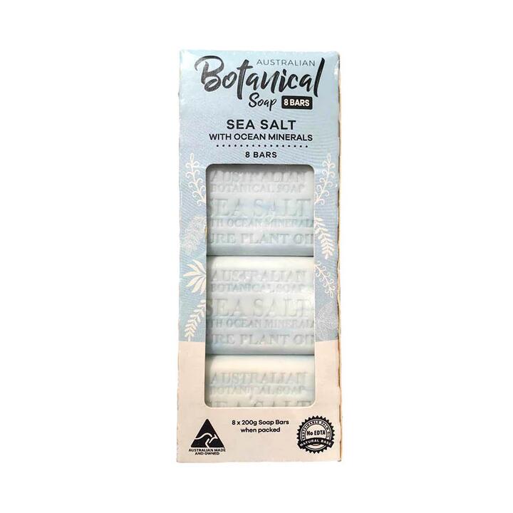 Australian Botanical Soap Sea Salt with Ocean Minerals - 8 Bars, 200g Each