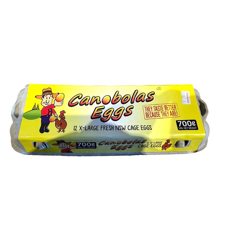 Canobolas Caged Extra Large Eggs 12 Pieces 700g