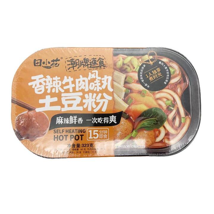 TianXiaoHua Spicy Beef Ball Potato Noodles - 323g