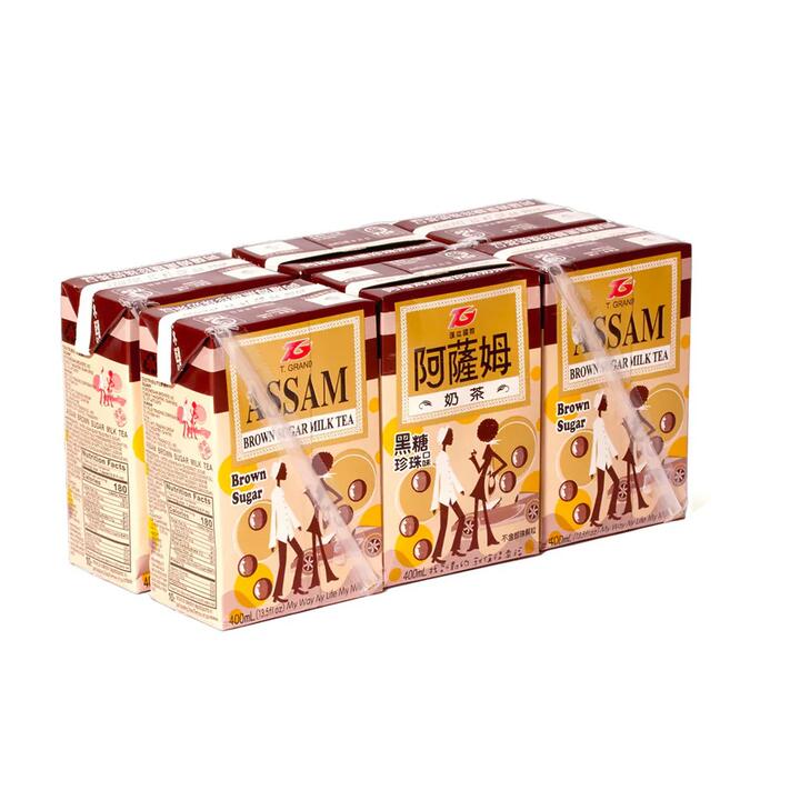 Assam Brown Sugar Milk Tea with Pearls - 6 Pack (400ml each)