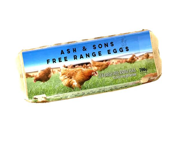 Ash & Sons Free Range XL Eggs - 12 Pieces, 700g