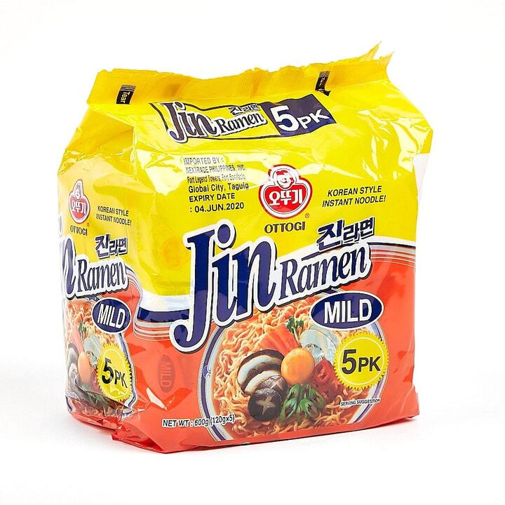 Ottogi Korean Jin Ramen Mild Flavor 120g x 5 Packs