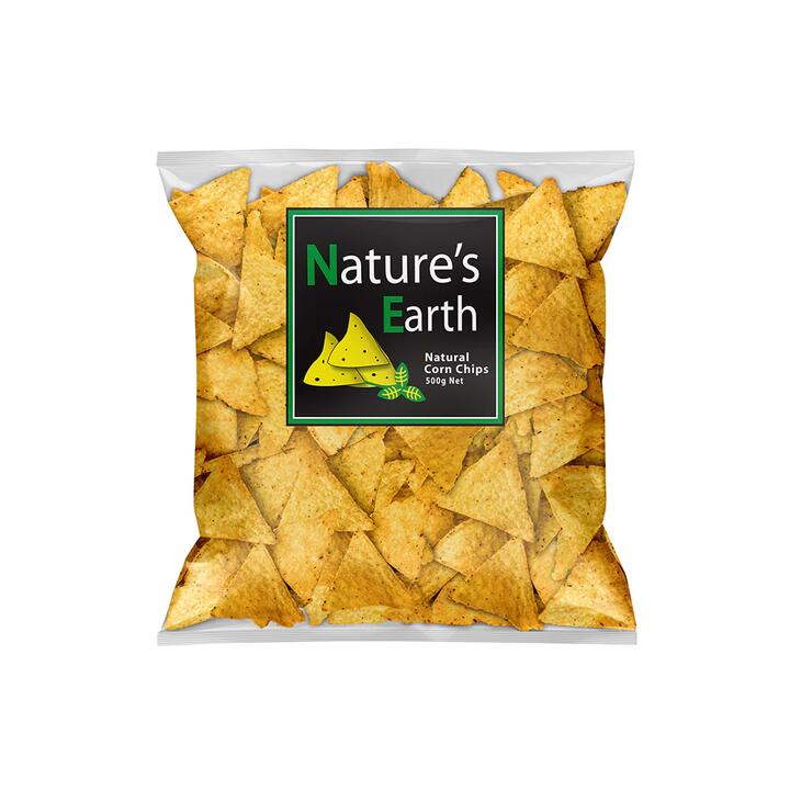 Nature's Earth Natural Corn Chips Unsalted - 500g