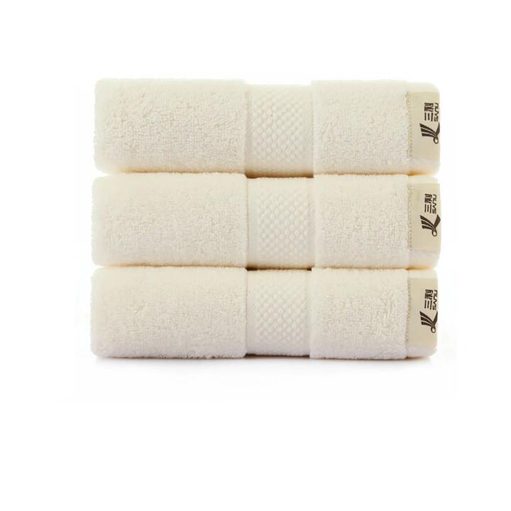 Sanli Extra Large Long-Staple Cotton Towel - Off-White, 34x74cm, 140g