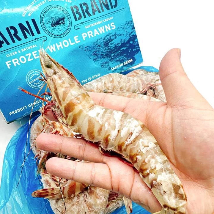 Tarni Brand Raw Brown Tiger Prawns U6/8 - 500g