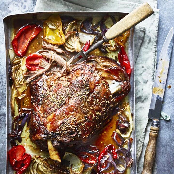 Ommi's Slow-Roasted Tender Whole Lamb Shoulder with Herb Green Sauce - 1kg