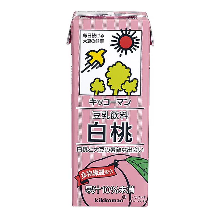 Kikkoman Soy Milk Drink - White Peach Flavor, 200ml X2