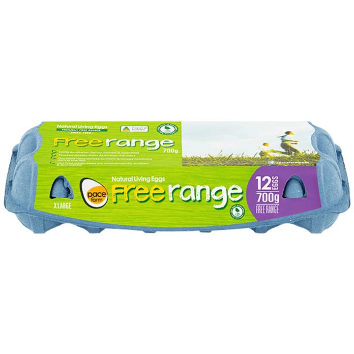 Pace Farm Free Range XL Eggs - 12 Pieces, 700g