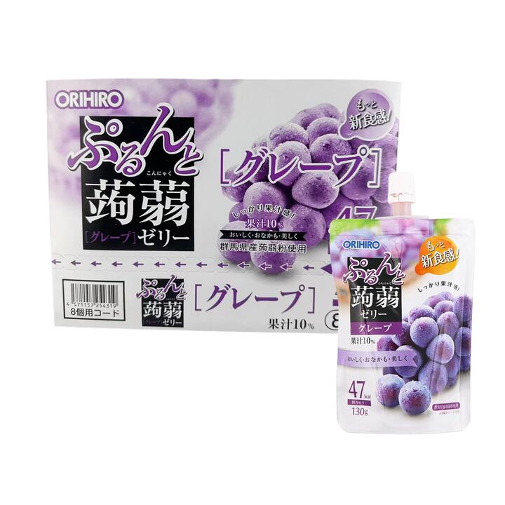 Orihiro Konjac Jelly, 47 Calories, Kyoho Grape Flavor, 130g x 8