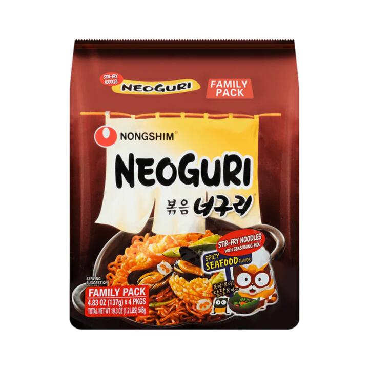 Nongshim Neoguri Spicy Stir-Fry Noodles - 4 Pack, 137g Each