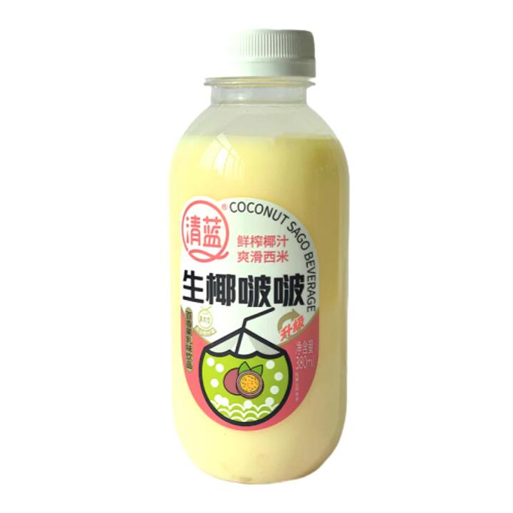 Qinglan Coconut Sago Beverage Passion Fruit Flavor - 380ml