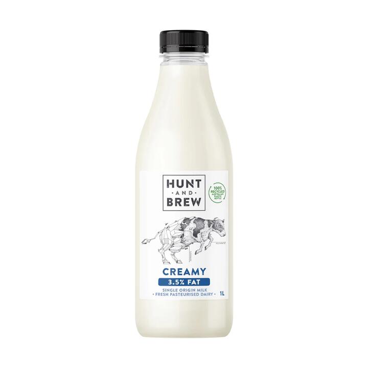 Hunt & Brew Creamy Milk 3.5% Fat - 1L