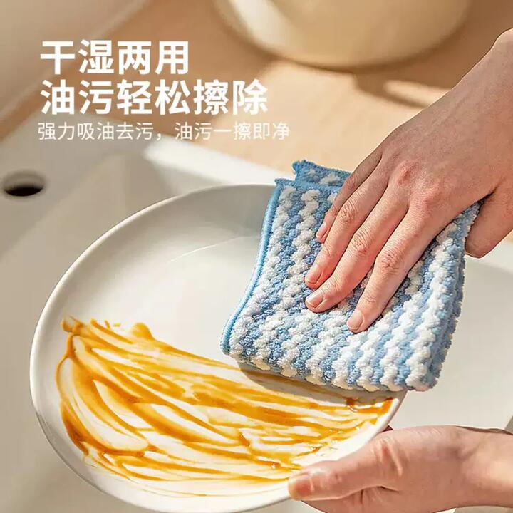 Modern Housewife 25×25cm Coral Fleece Dish Cloths - 10-Pack (Random Colors)