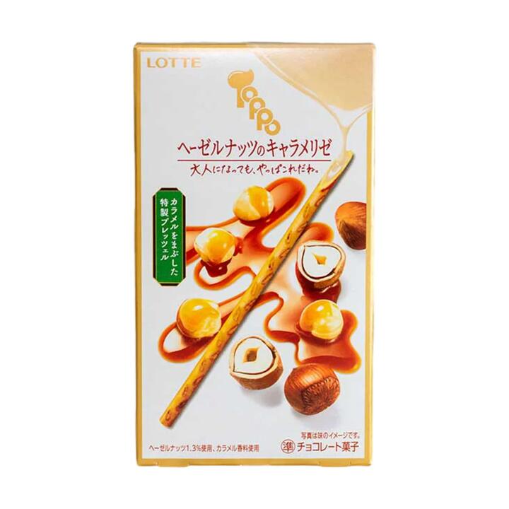 Lotte Toppo Hazelnut Caramel Cream-Filled Chocolate Sticks - 72g