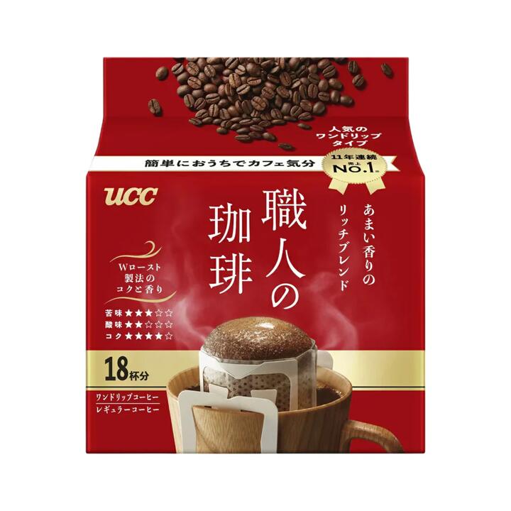 UCC Artisan Drip Coffee Sachets – Rich Mocha Blend, 126g (18 Servings)