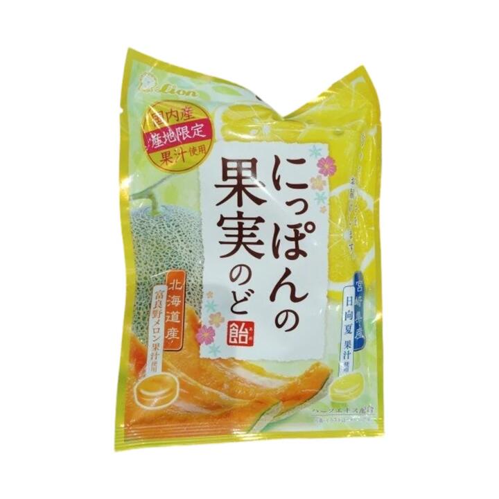 Lion Nippon Fruit Hard Candy – Hokkaido Yubari Melon & Hyuganatsu Orange 71g