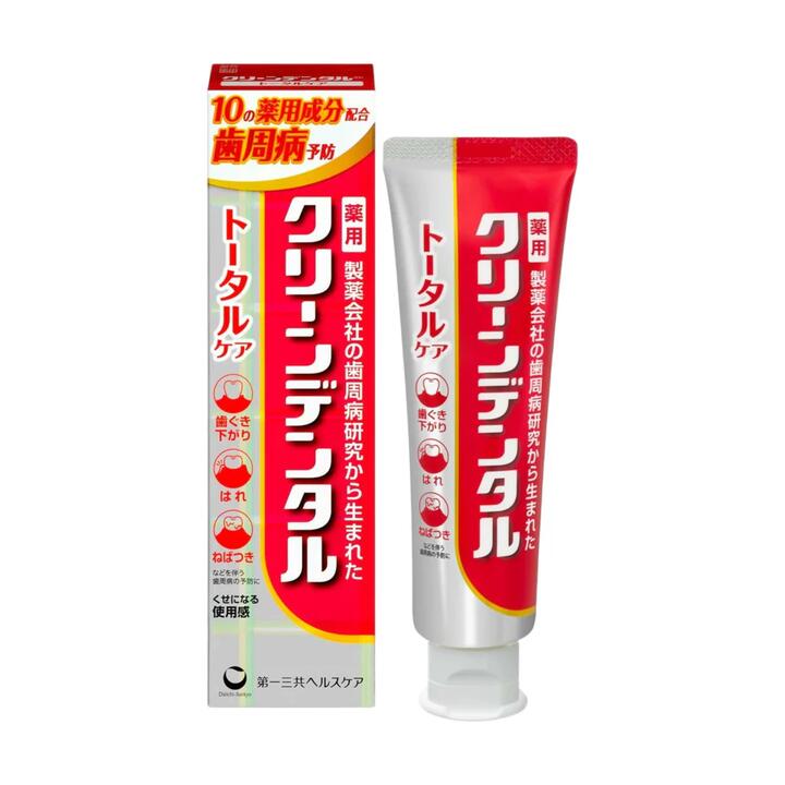 Daiichi Sankyo Clean Dental Total Care Medicated Toothpaste 100g – Gum Disease Prevention, Anti-Cavity & Whitening