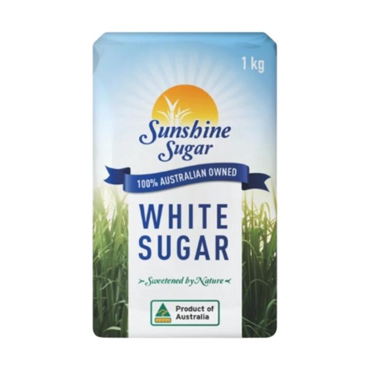 Sunshine Sugar White Sugar 1kg - Pure Australian Granulated Cane Sugar