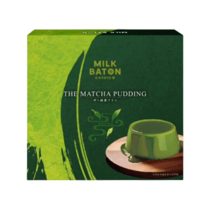 Milk Baton Kyoto Matcha Pudding – 184g Gift Pack - Creamy Japanese Green Tea Dessert