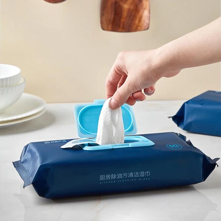 NetEase Yanxuan Kitchen Degreasing Cleaning Wipes 40 Sheets x 3 Packs – Grease-Cutting Wet Wipes for Stovetops & Range Hoods