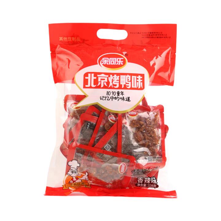 Yutongle Spicy Peking Duck-Style Bean Curd Snack – 328g - Individually Wrapped Tofu Bites
