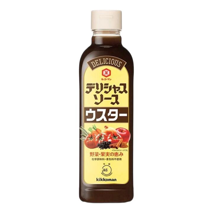 Kikkoman Delicious Vegetable & Fruit Worcestershire Sauce 500ml – Japanese-Style Umami Sauce for Tonkatsu & Okonomiyaki