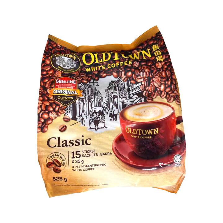 OldTown 3-in-1 White Coffee Classic – 15 Sachets (15 x 35 g, 525 g) Malaysian Kopitiam-Style