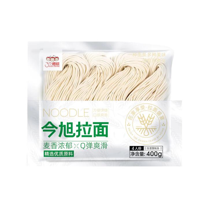 Three Cherries Jinxu Fresh Ramen Noodles 400g – 4 Servings
