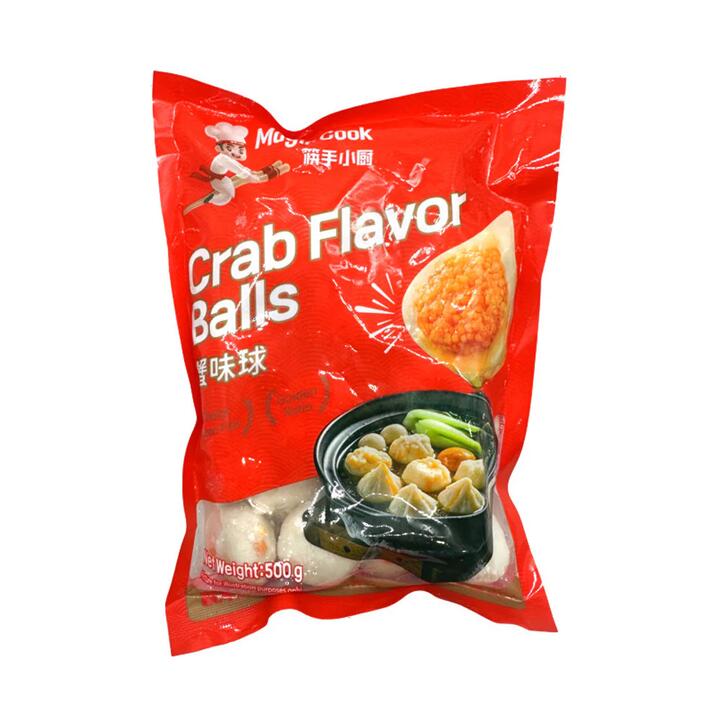 Haidilao Magic Cook Crab Flavor Balls 500g – Frozen Surimi Seafood Balls for Hot Pot & Soup
