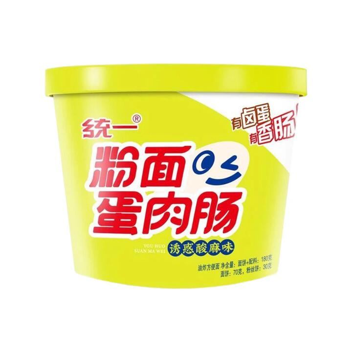 Uni-President Egg & Sausage Instant Cup Noodles – Sour & Numbing Mala Flavor 180g