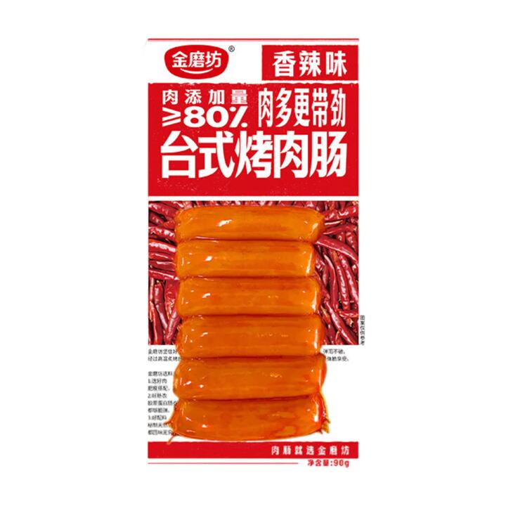 Jinmofang Taiwanese-Style Grilled Sausage – Spicy Flavor 90g - Ready-to-Eat Meat Snack