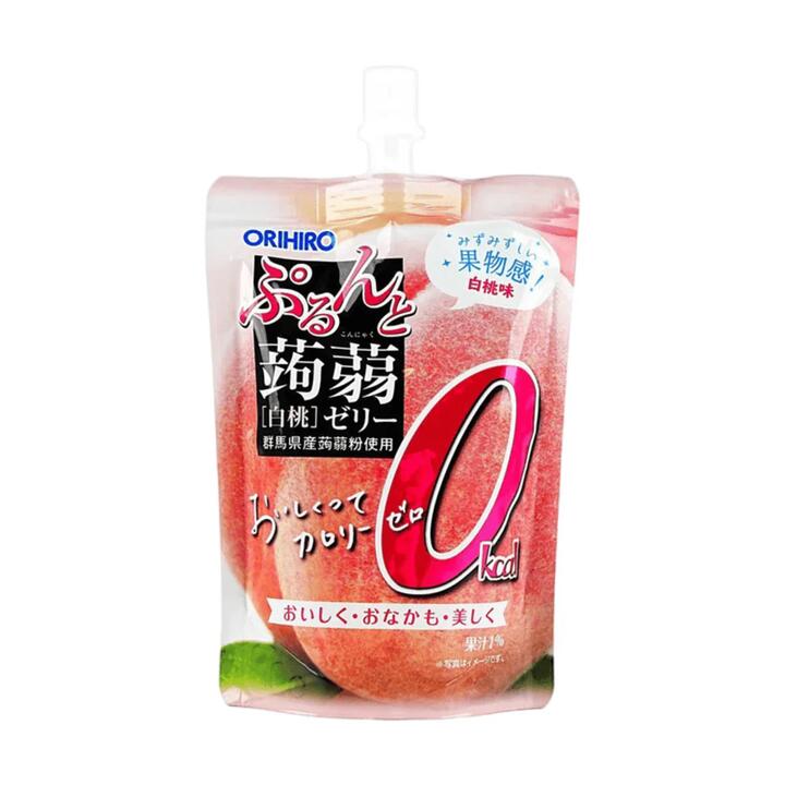 Orihiro Japanese Konjac Jelly, Zero Calorie, White Peach Flavour, 130g
