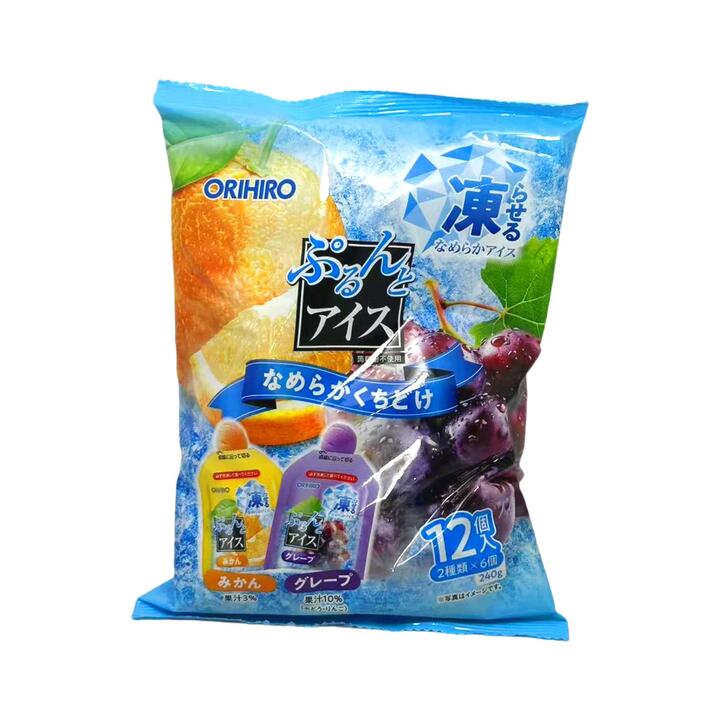 Orihiro Freeze & Squeeze Konjac Jelly – Grape & Mandarin Orange, 12 Pouches (240 g)