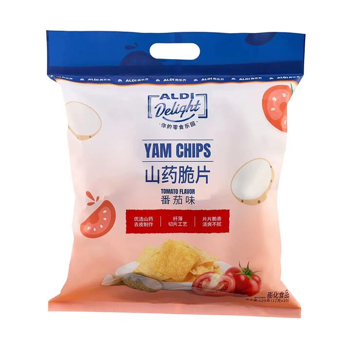 Aldi Delight Yam Chips – Tomato Flavor 12 g x 10 Pack – Limited Import
