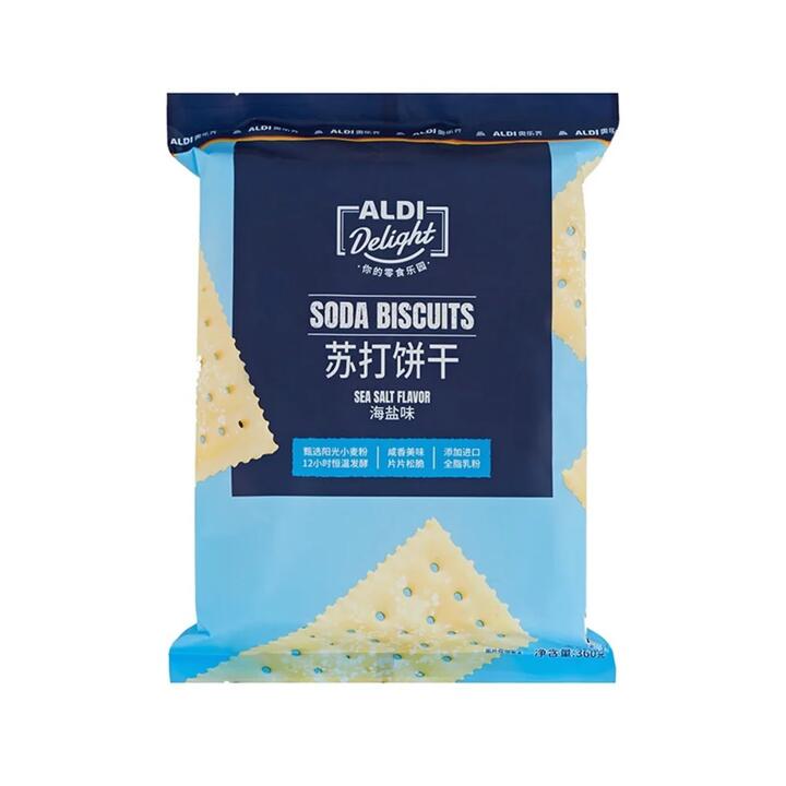 ALDI Delight Sea Salt Soda Biscuits 360 g – Limited Import - Saltine-Style Crackers