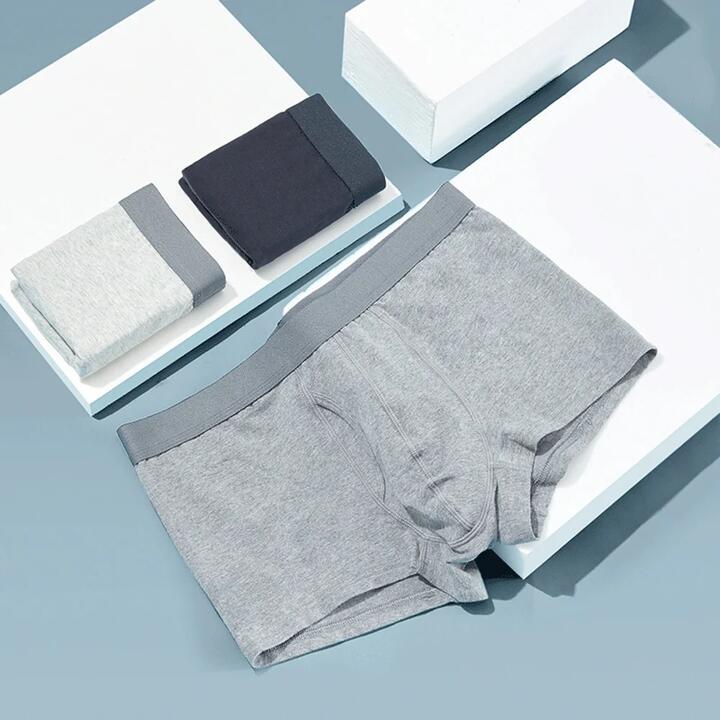 NetEase Yanxuan Men's Breathable Cotton Boxer Briefs - Heather Grey, Size M
