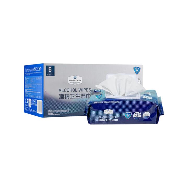 Member's Mark 75% Alcohol Sanitizing Wipes, 6 Packs × 80 Sheets – Limited Import - For Hands & Surfaces