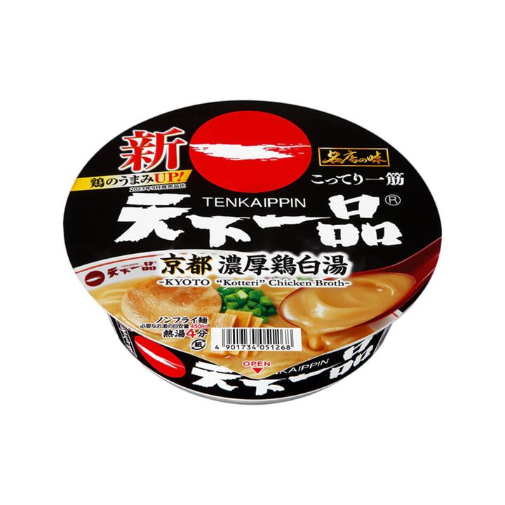 Tenkaippin Kyoto 'Kotteri' Chicken Paitan Cup Ramen 135g - Thick, Rich Chicken Broth