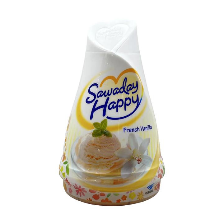 Kobayashi Sawaday Happy Solid Air Freshener – French Vanilla 120g - Room Deodorizer Gel