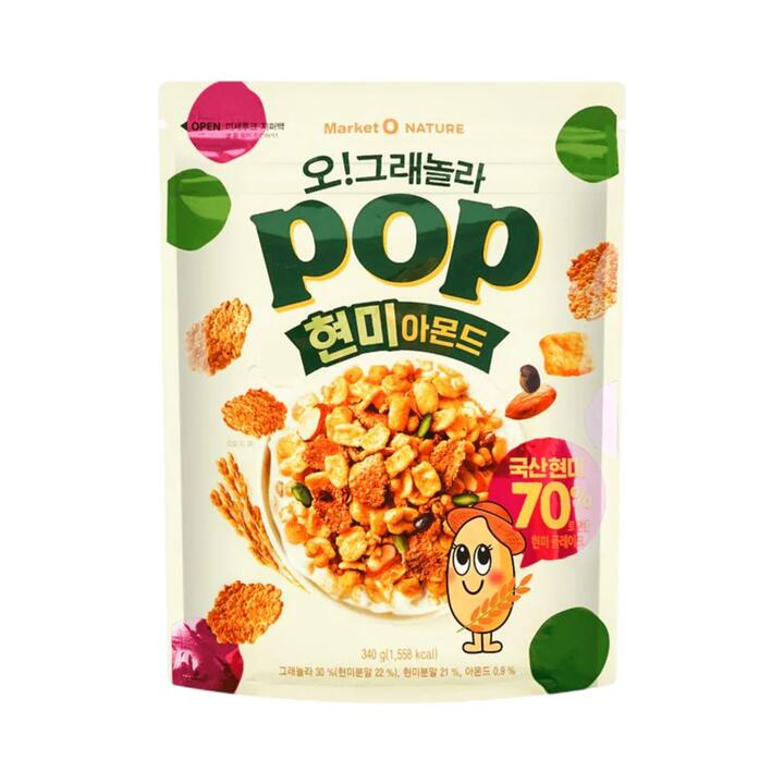 Orion Market O Nature Granola Pop Brown Rice & Almond 340g