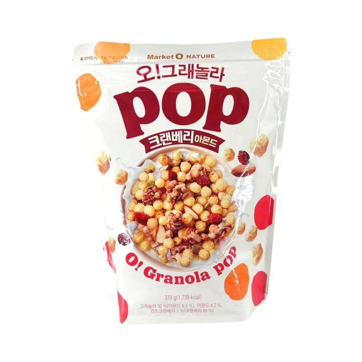 Orion Market O Nature O! Granola Pop Cranberry & Almond 370g - Breakfast Cereal