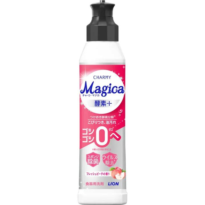 Lion CHARMY Magica Enzyme+ Dishwashing Liquid – Fresh Peach 220ml - Dish Soap