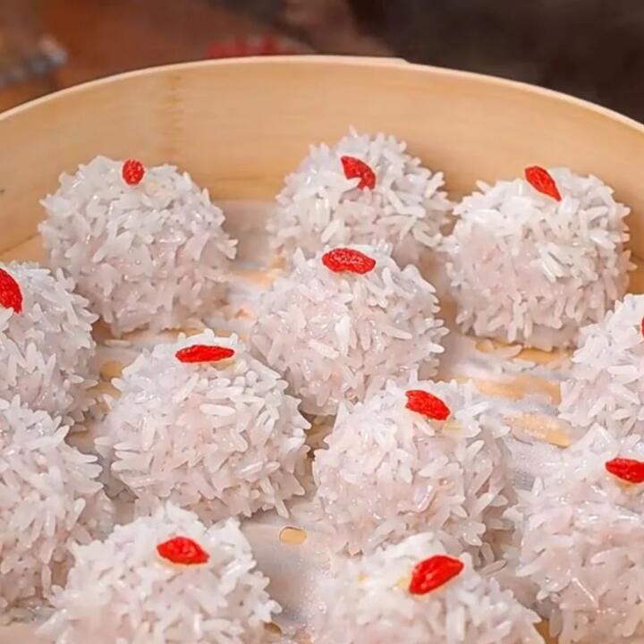 Frozen Pearl Meatballs 200g – Chinese Sticky Rice Meatballs (Ready to Steam)