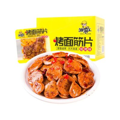 Xiangbawang Grilled Wheat Gluten Slices – BBQ Flavor, 26g x 20 Packs - Seitan Snack