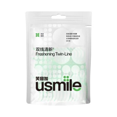 usmile Freshening Twin-Line Mint Dental Floss Picks - 200 Count