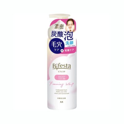 Bifesta Foaming Whip Moist Face Wash 180g - Carbonated Foaming Cleanser for Dry Skin